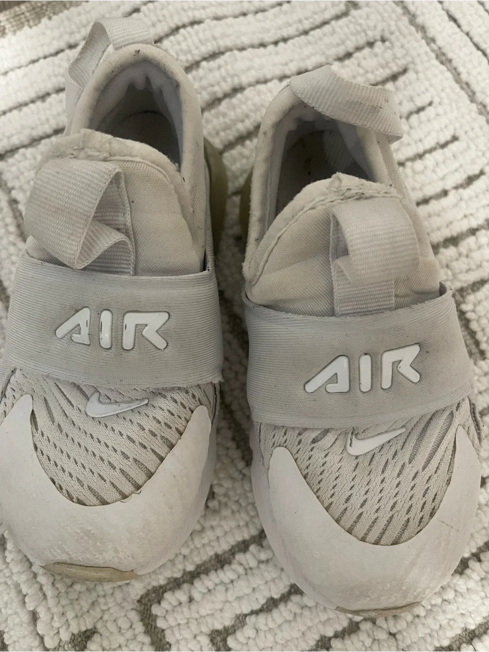 Nike Kids Air Slip-On Sneakers in Light Gray and White